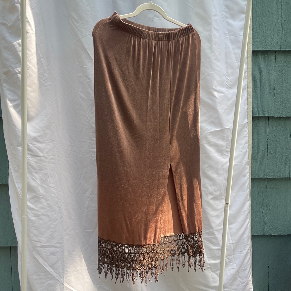 Silk vintage maxi skirt boho